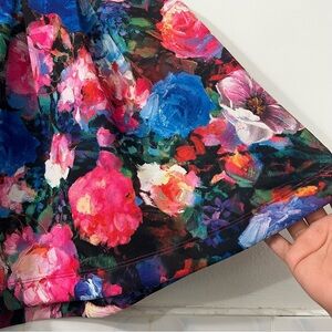 Express S Multicolor Watercolor Floral FairyGrunge Art to Wear A-Line Mini Skirt